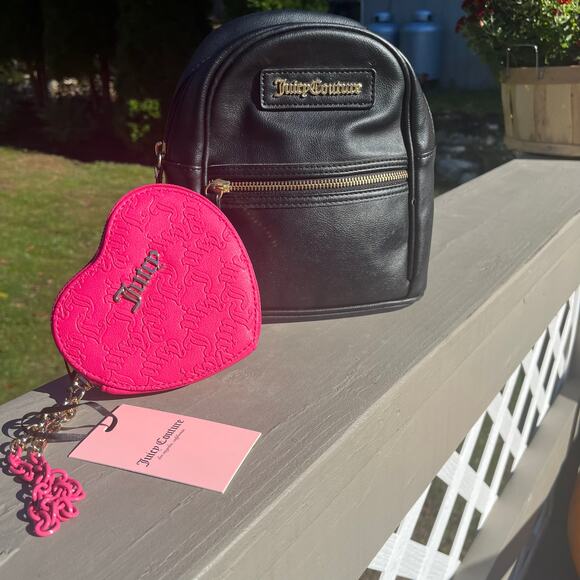 JUICY COUTURE Black Mini Backpack and Pink Heart Wallet Set - Picture 11 of 16